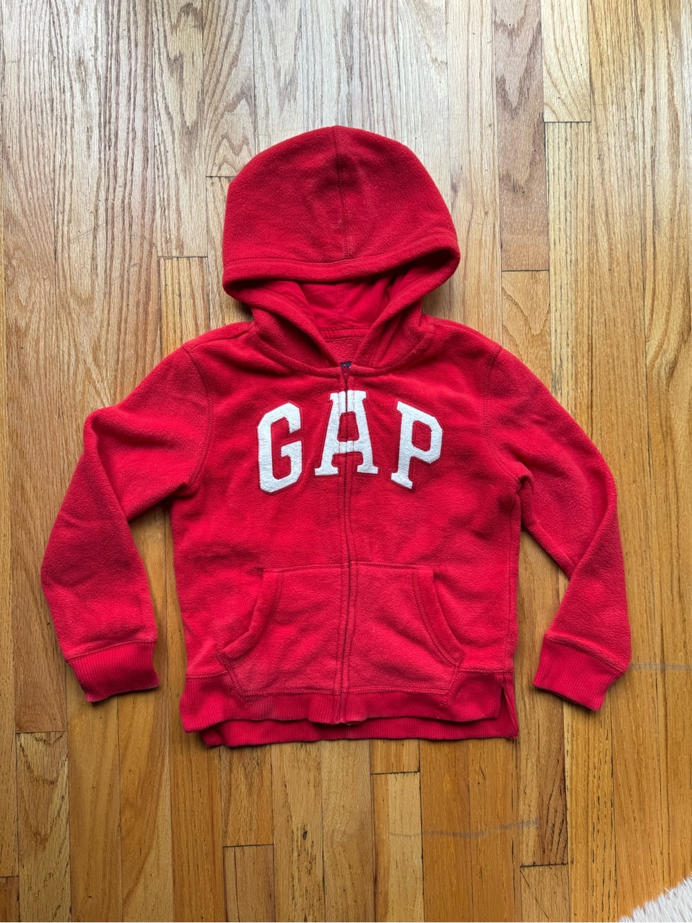 GAP Red Fleece Full-Zip Hoodie with Logo